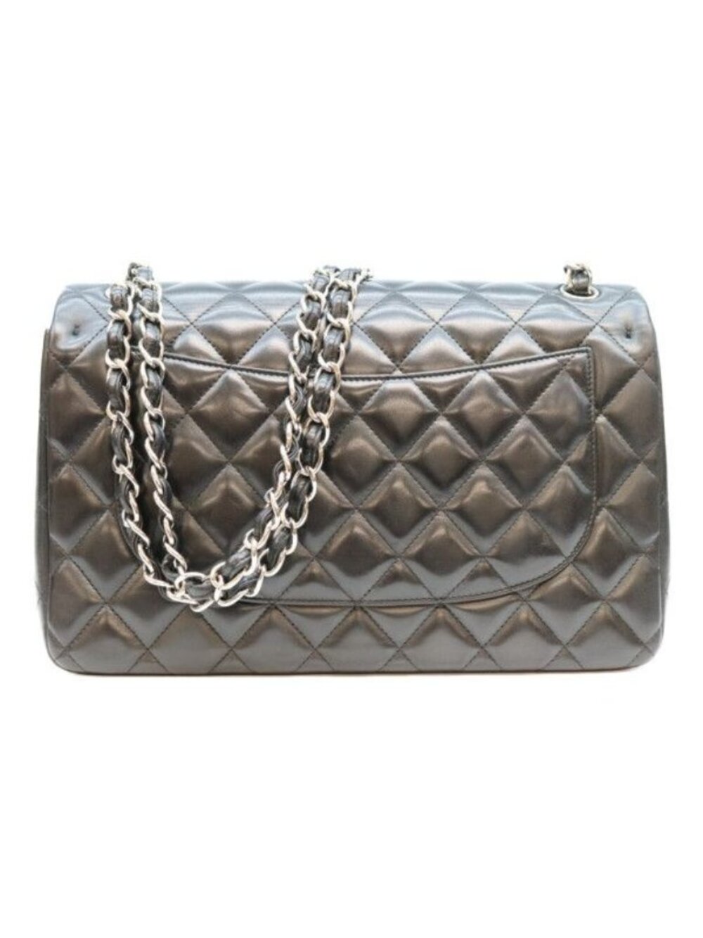 Chanel Black Lamb Silver Double Flap Maxi Quilted 30 - Picture 3 of 15